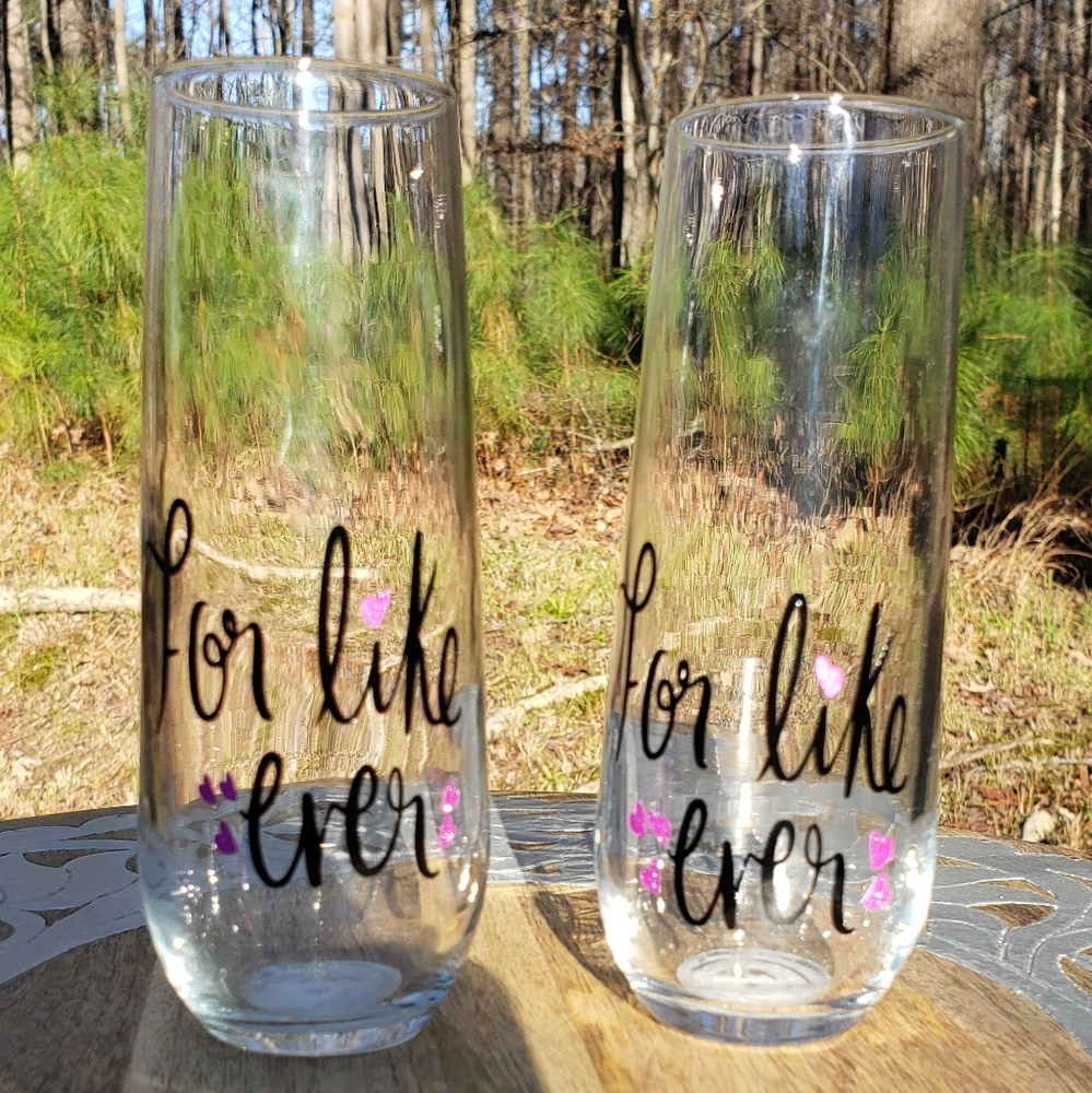 Custom Stemless Champagne Glasses (Set of 2)